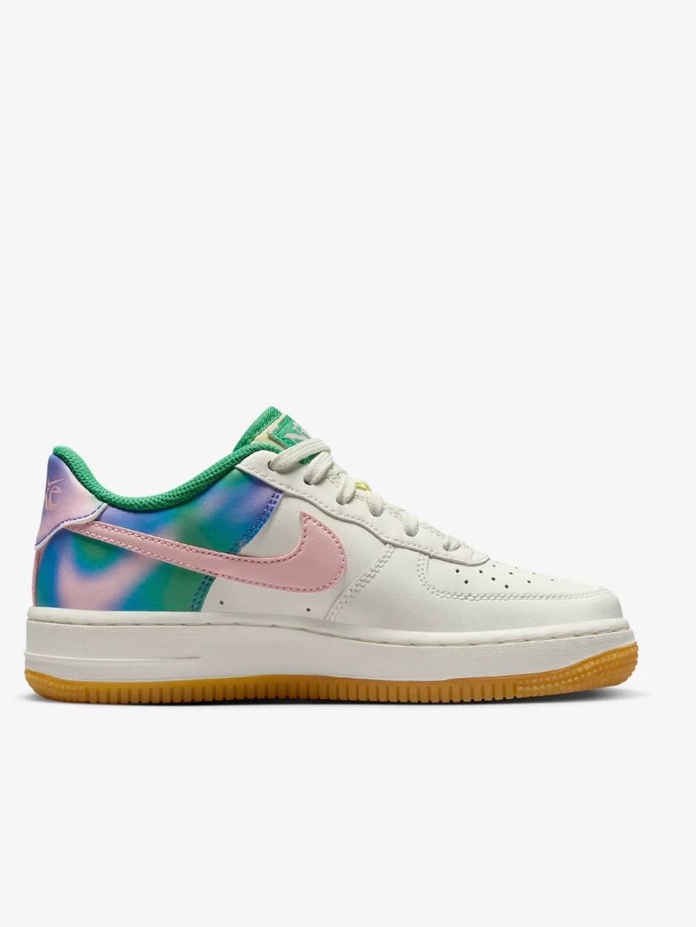 Nike Kids' Air Force 1 Low — White/Pastel Pink/Green Tie-Dye youth 4/women’s 5.5